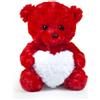 De.Car2 Decar-Peluche orso rosso con cuore bianco,25 cm