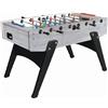 Garlando Calciobalilla G-2000 rovere-grigio aste uscenti piano gioco corto in vetro