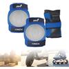 mandelli Protezione Ginocchiere Gomitiere e Protezione Polso per Pattini a Rotella,Skateboard, Bicicletta, Hoverboard e Altri Sport Estremi (Blu Taglia S)