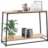 BAKAJI Console per Ingresso Forma Trapezio con Struttura in Metallo Nero 2 Piani in Legno, Tavolo Stretto da Soggiorno, Consolle Salvaspazio Ideale per Salotto, Corridoio, Entrata, Design Industrial