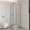 DEGHI Box doccia 65x70 cm doppio battente vetro opaco profilo cromo 195h - Moritz