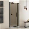 DEGHI Box doccia nicchia 95 cm battente 80 cm e lato fisso con vetro temperato bronzato e profilo nero 195h - Nilo