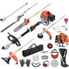VEVOR 52CC 6 in 1 Utensile da rifinitura multifunzionale, Tagliasiepi a benzina, Diserbante, Tagliabordi, Decespugliatore, Molatrice, Potatrice, Motosega, Taglierina da potatura barra di prolunga