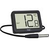 TFA Dostmann Termometro digitale per interni-esterni, 30.1066.01, incl. sensore di temperatura impermeabile, valori massimi e minimi, con magnete/supporto, nero
