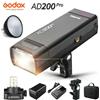 Godox AD200Pro 200Ws 2.4G Flash Strobe 1/8000 HSS Speedlite Flash +AD-S2