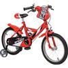 Baroni Toys Bicicletta Rossa Bambino con Ruote di Gomma, Campanello, Scudo Decorativo e Rotelle Incluse, Bici Sportiva da Bambini in Acciaio, Bicicletta per Bambini dai 4 a 7 anni, Misura 16