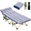 Sportneer Culla da Campeggio Portatile con Materasso, Lettino Pieghevole per Adulti carico Massimo 204 kg Pesante Pieghevole con Imbottitura per Tenda da Campeggio (Verde+Grigio)