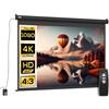 HOMCOM Schermo per Proiettore 89" Formato 4:3 Regolabile con Telecomando, 171x130cm, Nero