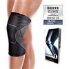 Blackrox, tutore per ginocchio V3, supporto per ginocchio, per sport, donna e ginocchia, per il Menisco, jogging, corsa, compressione, antiscivolo, traspirante, per ginocchia, Nero , S