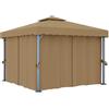 vidaXL Gazebo con Tende 3x3 cm Grigio Talpa in Alluminio vidaXL