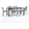 Siediti Fuori e Dentro Set Tavolo e 6 Sedie impilabili resina da Pranzo Esterno Giardino Design Foglie