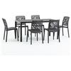 Siediti Fuori e Dentro Set Tavolo e 6 Sedie impilabili resina da Pranzo Esterno Giardino Design Foglie
