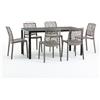 Siediti Fuori e Dentro Set Tavolo e 6 Sedie impilabili resina da Pranzo Esterno Giardino Design Petali