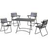 Fredi Set tavolo con 4 sedie da esterno pieghevoli in metallo antracite, Fredi Remy