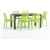 Siediti Fuori e Dentro Set Tavolo e 6 Sedie impilabili resina da Pranzo Esterno Giardino Design Petali