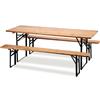 Fredi Set tavolo con panche in ferro e legno pieghevole 70x220cm Fredi