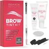 RB RENATA BEAUTY Renata Beauty Kit Tinta Sopracciglia - Set per la colorazione di sopracciglia - Kit tinta 3 in 1 con colore, attivatore, pennello - fino a 30 utilizzi [Grafite]