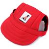 LATRAT Berretto da Baseball per Cani, Cappello di Protezione Sole per Sport All'aria Aperta di Animali Domestici, Visiera Estiva per Cani con Fori per le Orecchie e Cinghia Regolabile (Rosso, M)