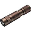 FENIX E05R - Mini torcia LED ricaricabile con portachiavi, 400 lumen, 64 m, 30 ore massime, ricarica micro USB, 320 mAh, IP68, colore: marrone