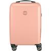 Princess Traveller PT01 Deluxe - Realizzato con materiali riciclati, 7 colori e 3 misure, 4 ruote doppie girevoli - Serratura TSA incassata, Rosa Peonia, Händgepack, Trolley rigido con ruote girevoli
