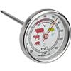 TFA Dostmann Termometro da cucina analogico per arrosti in acciaio inox, 14.1028, ideale per carne, pesce, pollame, termometro per carne, perfettamente arrostita, argento