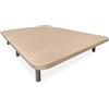 Homey - Base imbottita 3D extra rinforzata, grande stabilità, con barre di rinforzo e 6 gambe metalliche filettate da 27 cm, 90 x 190, beige