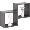 RICOO Mensola da muro 58 x 44 x 18 cm WM026-BG Cubi da parete salvaspazio Grigio cemento