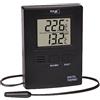 TFA Dostmann Termometro digitale per interni ed esterni, 30.1012.01, sensore per cavi impermeabile, valori massimi e minimi, temperatura interna ed esterna, Amazon Exclusiv, altezza 8,5 cm, nero