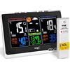 TFA Dostmann stazione meteo con sensore esterno, wireless Spring, 35.1129.01, temperatura e umidità, previsioni del tempo, allarme temperatura, nero