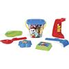 Wader Paw Patrol-Set di 7 secchielli con secchio, setaccio, macinaspezia, paletta, rastrello e 2 stampi per sabbia, medium, 81142