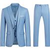 Allthemen Abito da Uomo 3 Pezzi Slim Fit Completo Formale da Matrimonio Un Bottone Giacca Gilet Pantaloni Viola M