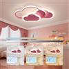 BLMYL Plafoniera LED 42W Lampada da Soffitto per Camera dei Bambini, Lampada Nuvola Creativa, Lampade LED da Soffitto Dimmerabili con Telecomando 3000K-6000K, 52CM rosa Lampada da Soffitto a LED per Soggio