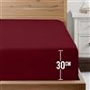 Utopia Bedding Lenzuolo con Angoli, Una Piazza - 90x200x30 cm - Borgogna - Microfibra di Poliestere Spazzolato - Lenzuolo Sotto con Angoli Elasticizzato