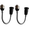 DZYDZR 2pcs Portalampada E27 da 29 cm Flessibile Adattatore Prolunga a Collo di Cigno Nero Per Lampadine a LED（1ft）