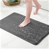 MIULEE Tappeto da Bagno in Memory Foam Antiscivolo - Morbido, Assorbente, Lavabile - Superficie con Effetto Ciottoli, 50x80 cm, Nero
