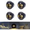 FWoche luci scale esterne con sensore movimento, 1.5W 3000K applique da parete da incasso scale con scatola da incasso 65mm, per Interno esterno giardino viale, IP65 in Alu, nero, 4 Pezzi