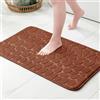 MIULEE Tappeto da Bagno in Memory Foam Antiscivolo - Morbido, Assorbente, Lavabile - Superficie con Effetto Ciottoli, 50x80 cm, Marrone