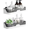 BELSVOR Mensola doccia 2 pezzi, Set di 2 Mensole Doccia senza Foratura, La mensola della doccia supporta più di 7 kg, Stoccaggio doccia per bagno/cucina/camera da letto, Mensola da bagno 2pezzi