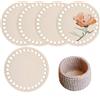 KHDULQ 5 Pezzi Fondo Cesto in Legno Naturale, 10 cm Uncinetti Cestino Base Legno Fondo Tipo Rotondo Borse Uncinetto Borsa Uncinetto, per Cestini Portaoggetti, Borsette, Accessori DIY