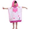 FYJCXCMP Asciugamano con Cappuccio per Bambini, Accappatoio Poncho, Bath Towel con Immagine di Principessa Asciugamani Morbidi e Traspiranti Spiaggia per Ragazzi e Ragazze 60 x 120 cm