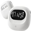 ROCAM Sveglia vibrante per dormire pesanti, funzionamento a batteria, volume regolabile in 5 livelli, doppio allarme con modalità giorno della settimana/fine settimana, snooze, 12/24H, DST, orologio