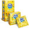 SKINS Premium Skins Preservativi Aromatizzati Alla Banana Scatola Grande -Preservativi Aromatizzati Ultra Sottili per Orale e Rapporti - Preservativi con Lubrificante Aromatizzato Extra per un Piacere Extra