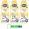 Beni Culinari 3x Chicco Sensitive Ammorbidente Concentrato Tender Touch, ideale per tutti i capi,ipoallergenico, senza coloranti, 30 lavaggi 750ml + Portachiavi Beni Culinari in Omaggio