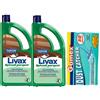 Dc Casa NUNCA SET 2 CONFEZIONI DETERGENTE PULIZIA PAVIMENTI PARQUET- LIVAX CERA SPLENDI PARQUET 1LT più 50 PANNI ELETTROSTATICI CATTURAPOLVERE 22X29.