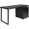 SAMIRA Scrivania per ufficio con cassettiera scrivania per cameretta colore nero mod. Althea