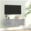 Pxznbe Mobile TV Soggiorno Grigio Cemento 100x30x30 cm Truciolato Design Elegante Tavolo Porta TV ha 2 Scomparti Ampio Spazio di Conservazione Supporto TV Progettato con Ante