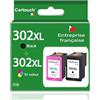 CARTOUCHINK - 302XL - 2 Cartucce d'Inchiostro Compatibili per HP 302 XL - per Cartuccia HP 302 XL Nero + Colore