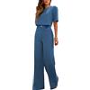 ORANDESIGNE Completo Donna Elegante Tailleur Estivo Casacca E Pantaloni Cerimonia Curvy Set Abbigliamento 2 Pezzi Ufficio Formale Costume Lavoro Completino Casual Outfit A Blu S