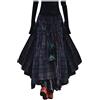 Celucke Gonne da donna a quadri, gonna lunga a tartan retrò, a vita alta, a quadretti, a forma svasata, vintage, a scacchi, a maniche lunghe, per l'Oktoberfest, verde, XL