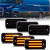OZ-LAMPE Luce di posizione per Fiat Ducato Citroen Relay Peugeot Boxer,Indicatore di Direzione a LED per Trucks Magnum Midliner Midlum Premium VOLVO FE FL II, Nero, Canbus, 6 Pezzi